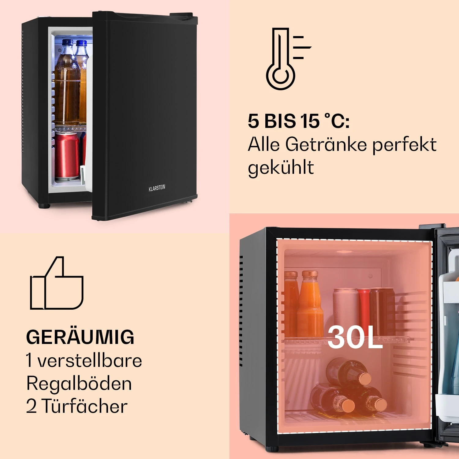 Happy Hour Minibar 5-15°C EEK G 25dB LED-Licht 4 Happy Hour Minibar 5-15°C EEK G 25dB LED-Licht – Bild 4