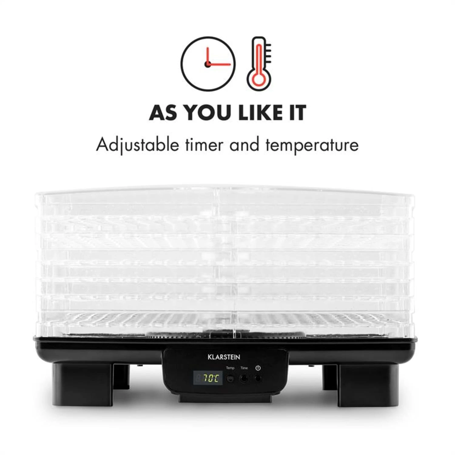 Bananarama Dörrautomat Schwarz 550W Trockner Dehydrator 6 Etagen 5 Bananarama Dörrautomat Schwarz 550W Trockner Dehydrator 6 Etagen – Bild 5