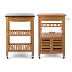 Tennessee Servierwagen Küchenwagen 4 Etagen Holz Granit Mobil -Küchenzubehör Verkaufsgeschäft 10028590 yy 0010 titel serie Klarstein Tennessee Kuechenwagen Trolley 3 Etagen