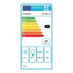 Lumio Neo Retro-Dunstabzugshaube 60cm 610m³/h A Edelstahl Schwarz -Küchenzubehör Verkaufsgeschäft 10030274 energy label