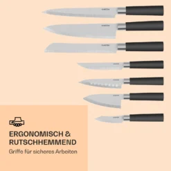 Kitano 8tlg. Messer-Set Mit Block 7 Messer Stahl Edler Holzblock -Küchenzubehör Verkaufsgeschäft 10031653 de 0006 logo