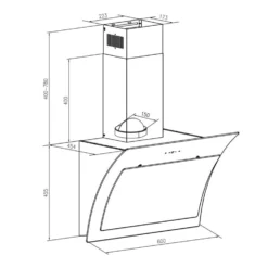Sabia Dunstabzugshaube Sicherheitsglas Kopffrei 60cm Wandanbau Schwarz -Küchenzubehör Verkaufsgeschäft 10031680 yy 0007 logo Klarstein Sabia Dunstabzugshaube schwarz
