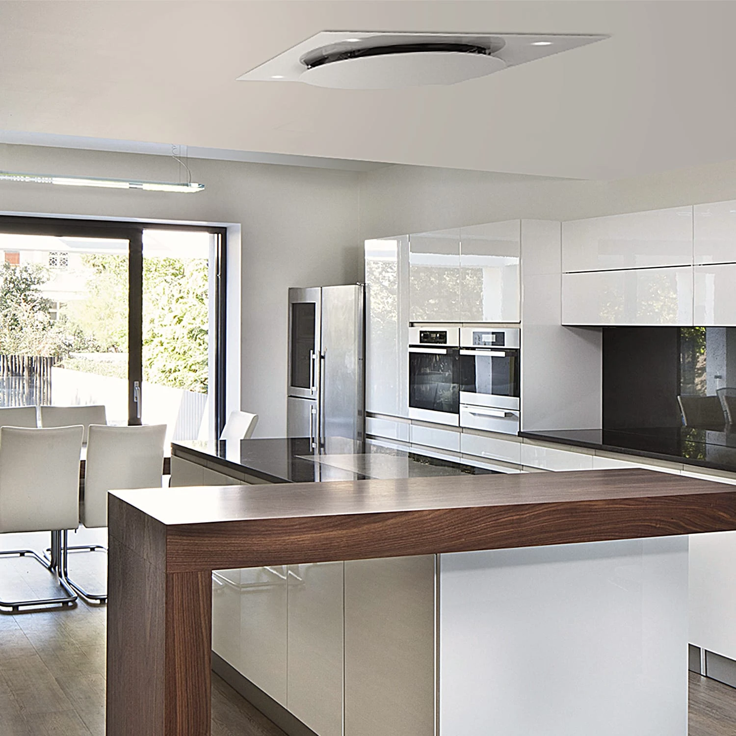 Secret Service Deckenhaube Dunstabzugshaube 220W Touch Glas LED Weiß 2 Secret Service Deckenhaube Dunstabzugshaube 220W Touch Glas LED Weiß – Bild 2