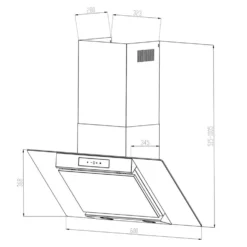 Balzac 60 Dunstabzugshaube 60 Cm 210W 610m³/h LED Touch Edelstahl Glas -Küchenzubehör Verkaufsgeschäft 10031902 yy 0008 logo Klarstein Balzac 60 Dunstabzugshaube Edelstahl