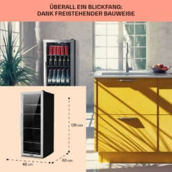 Beersafe 6XL Kühlschrank 201 Liter 5 Böden Panoramaglastür Edelstahl -Küchenzubehör Verkaufsgeschäft 10031930 DE 0006 usp