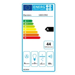 Montblanc 60 Dunstabzugshaube 610m³/h 165W 2x1,5W LED Reling 21 Montblanc 60 Dunstabzugshaube 610m³/h 165W 2x1,5W LED Reling -Küchenzubehör Verkaufsgeschäft 10031992 energy label