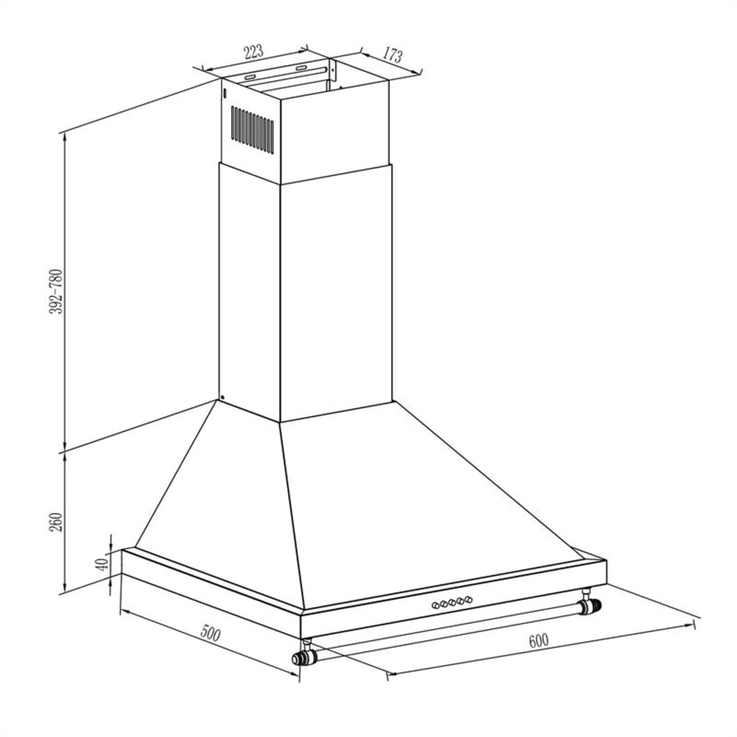 Montblanc 60 Dunstabzugshaube 610m³/h 165W 2x1,5W LED Reling 8 Montblanc 60 Dunstabzugshaube 610m³/h 165W 2x1,5W LED Reling – Bild 8