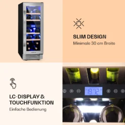 Vinovilla 17 Built-In Duo Weinkühlschrank 2 Zonen 53l 17 Fl. Glastür -Küchenzubehör Verkaufsgeschäft 10032030 de 0005 logo