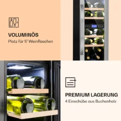 Vinovilla 17 Built-In Duo Weinkühlschrank 2 Zonen 53l 17 Fl. Glastür -Küchenzubehör Verkaufsgeschäft 10032030 de 0006 logo