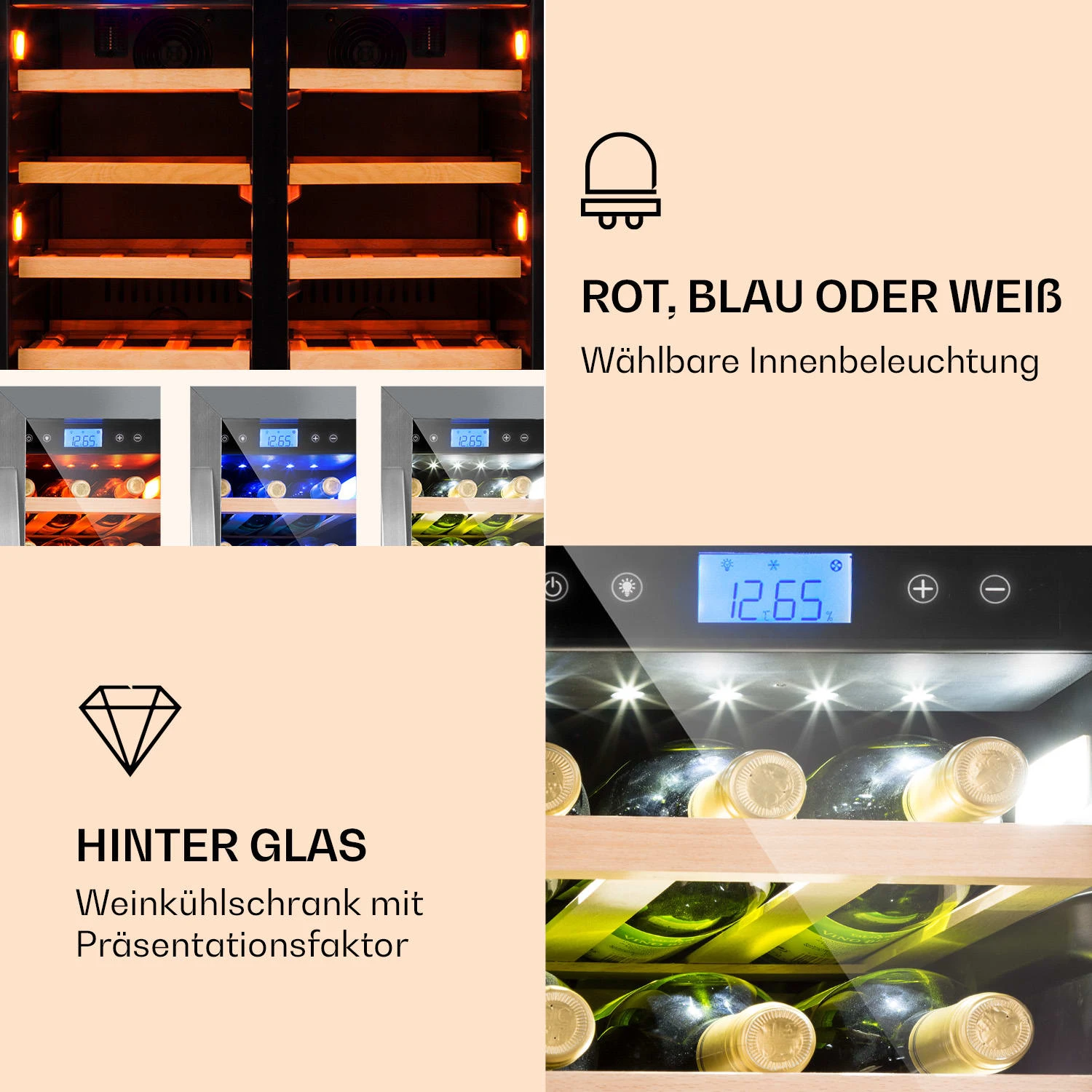 Vinovilla 42 Twin Built-In Duo Weinkühlschrank 2 Zonen 126l 42 Fl Glas 3 Vinovilla 42 Twin Built-In Duo Weinkühlschrank 2 Zonen 126l 42 Fl Glas – Bild 3