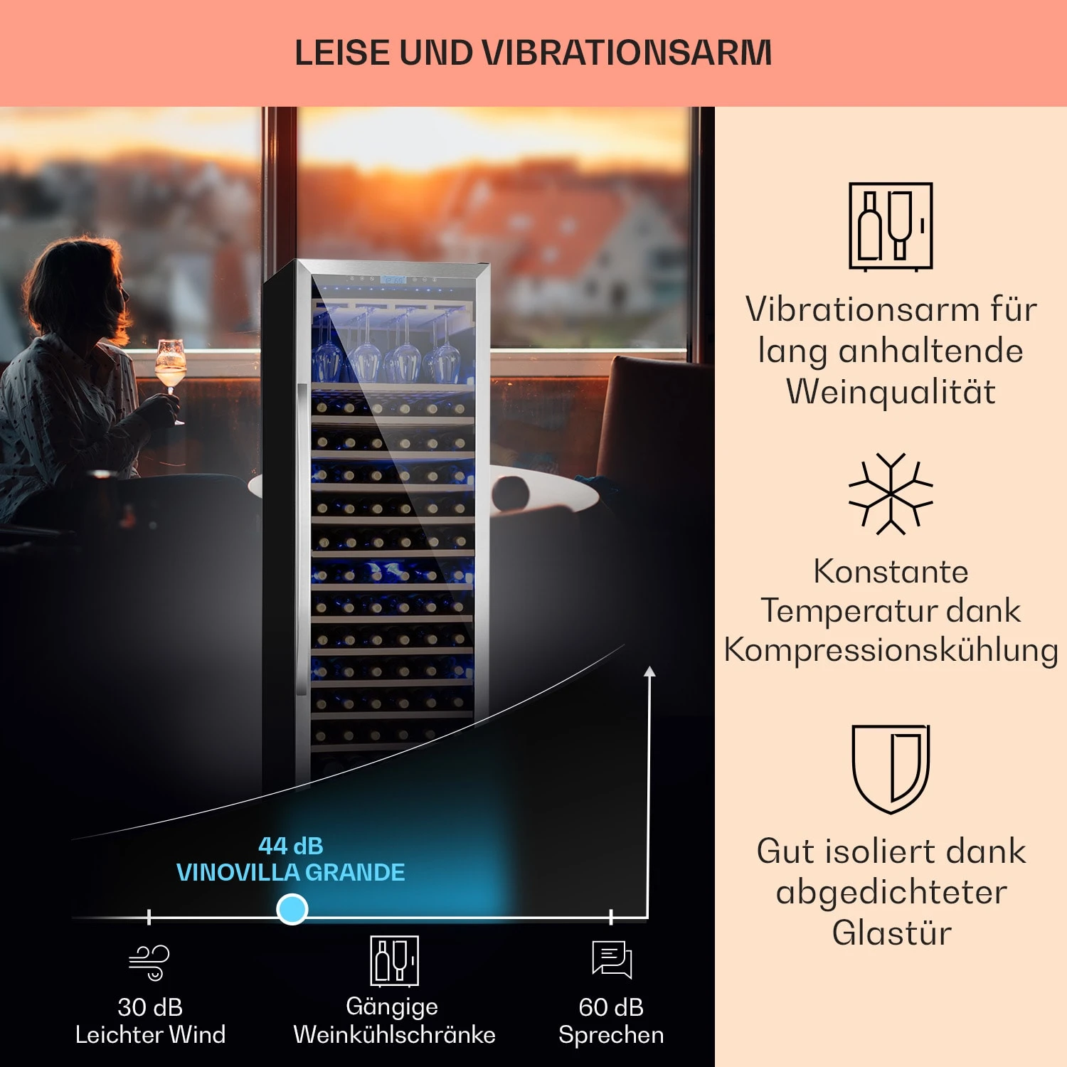 Vinovilla Grande 165 Built-in Uno Weinkühlschrank 425l 165Fl. Glastür 4 Vinovilla Grande 165 Built-in Uno Weinkühlschrank 425l 165Fl. Glastür – Bild 4