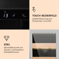 Vinovilla Smart Weinkühlschrank 50l / 20 Flaschen Glastür Edelstahl -Küchenzubehör Verkaufsgeschäft 10032037 de 0003 logo