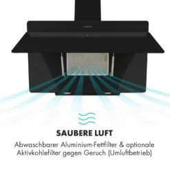 Aurica 90 Dunstabzugshaube, 90 Cm, Wandanbau, 165 W, Schwarz -Küchenzubehör Verkaufsgeschäft 10032766 de 0005 logo