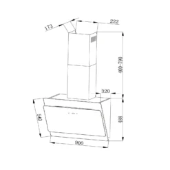 Aurica 90 Dunstabzugshaube, 90 Cm, Wandanbau, 165 W, Schwarz -Küchenzubehör Verkaufsgeschäft 10032766 yy 0009 logo