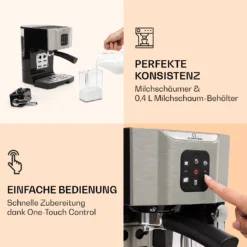 BellaVita Kaffeemaschine 3-in-1 1450 W 20 Bar Milchschäumer -Küchenzubehör Verkaufsgeschäft 10032806 de 0003 logo