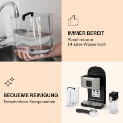 BellaVita Kaffeemaschine 3-in-1 1450 W 20 Bar Milchschäumer -Küchenzubehör Verkaufsgeschäft 10032806 de 0004 logo