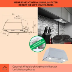 Paolo Dunstabzugshaube Einbau 52,5 Cm EEK: A 593 M³/h LED Touch -Küchenzubehör Verkaufsgeschäft 10032841 de 0005 usp