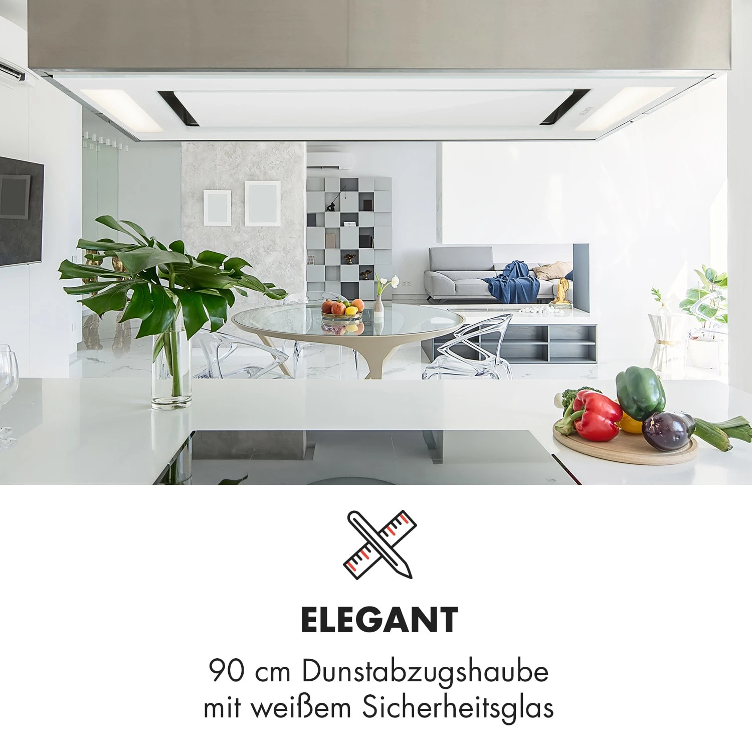 Remy Deckenhaube 90 Cm 619 M³/h 230W 3 Stufen Fernbedienung 2 Remy Deckenhaube 90 Cm 619 M³/h 230W 3 Stufen Fernbedienung – Bild 2