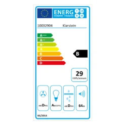 Athena Dunstabzugshaube 60cm Abluft: 350 M³/h LED Edelstahl -Küchenzubehör Verkaufsgeschäft 10032904 energy label