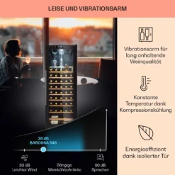 Barossa 54 Uno Weinkühlschrank 155 L 54 Flaschen Glastür Touch LED -Küchenzubehör Verkaufsgeschäft 10032925 de 0004 usp