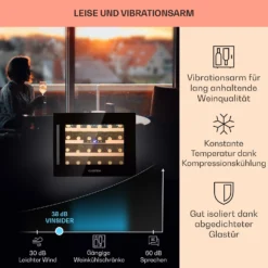 Vinsider 24 Built-In Uno Onyx Einbau-Weinkühlschrank 24 Flaschen 57 L -Küchenzubehör Verkaufsgeschäft 10032965 de 0004 usp