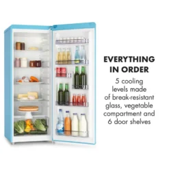 Irene XL Vollraumkühlschrank 240 Liter Retro-Design -Küchenzubehör Verkaufsgeschäft 10032979 uk 0005 logo freezer blue