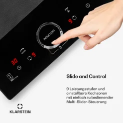 Delicatessa Slim Domino Induktionskochfeld 3500W Timer Schwarz -Küchenzubehör Verkaufsgeschäft 10033015 de 0005 usp