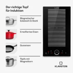 Delicatessa Slim Domino Induktionskochfeld 3500W Timer Schwarz -Küchenzubehör Verkaufsgeschäft 10033015 de 0008 usp