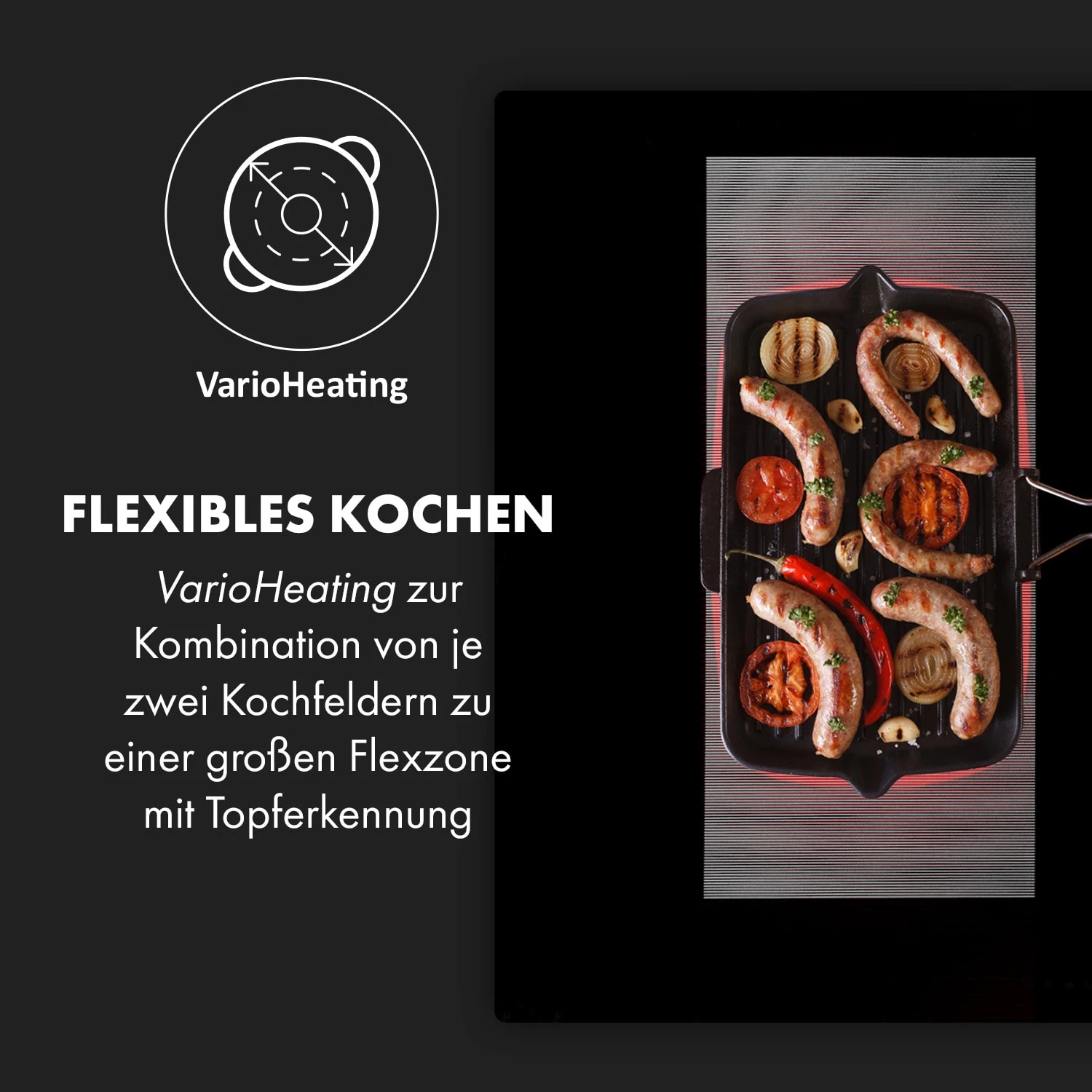 Full House Down Air System Induktionsherd + Dunstabzugshaube Schwarz 6 Full House Down Air System Induktionsherd + Dunstabzugshaube Schwarz – Bild 6