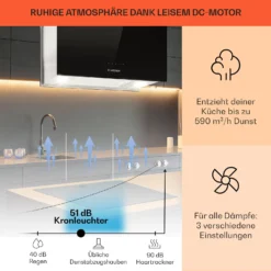 Kronleuchter L Inselabzugshaube 60cm Abluft: 590m³/h LED Touch Glas -Küchenzubehör Verkaufsgeschäft 10033106 de 0003 usp