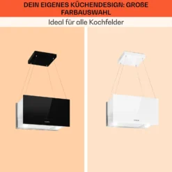 Kronleuchter L Inselabzugshaube 60cm Abluft: 590m³/h LED Touch Glas -Küchenzubehör Verkaufsgeschäft 10033106 de 0007 usp