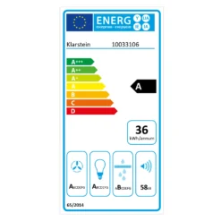 Kronleuchter L Inselabzugshaube 60cm Abluft: 590m³/h LED Touch Glas -Küchenzubehör Verkaufsgeschäft 10033106 energy label