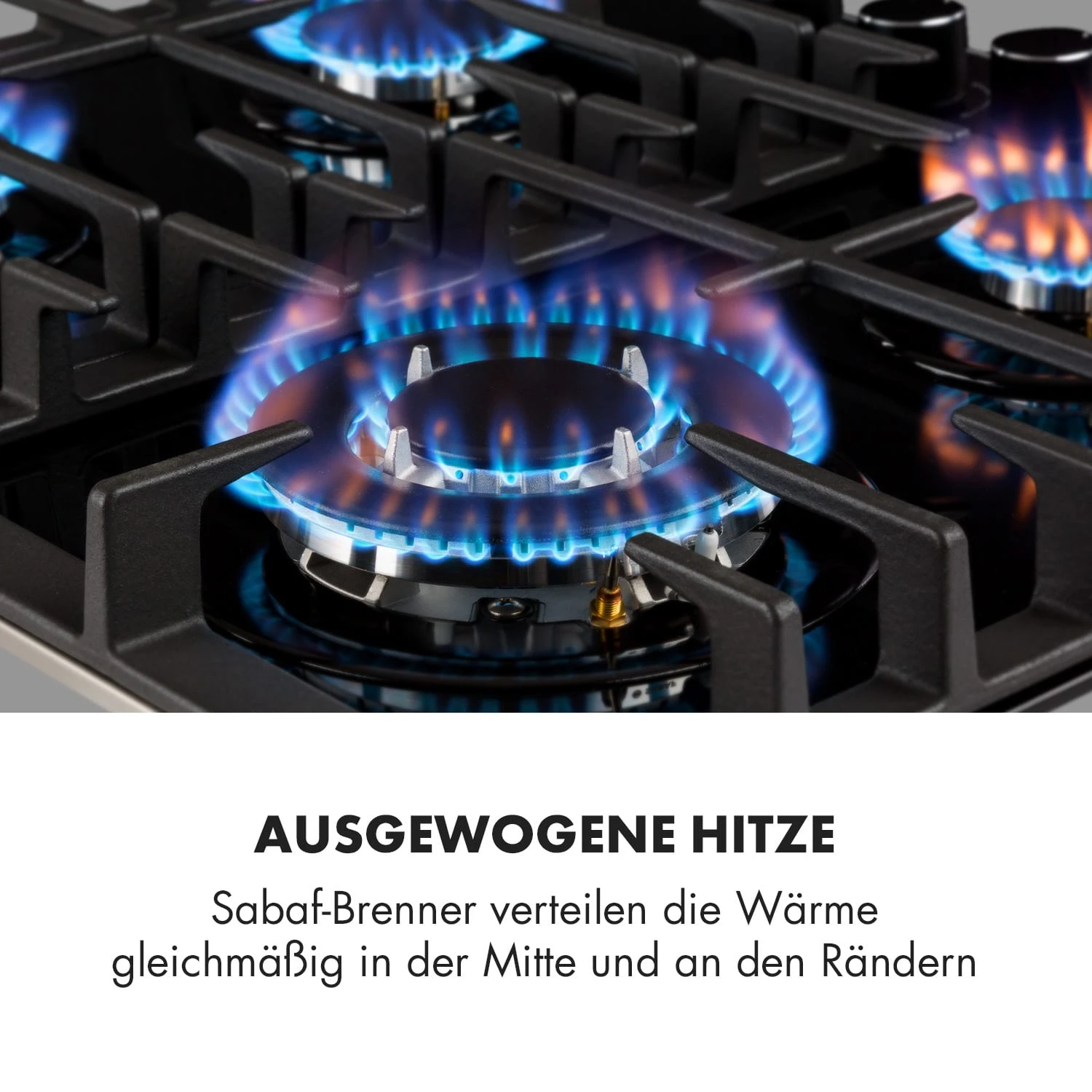 Ignito 4 Zonen Gaskochfeld 4-flammig Sabaf-Brenner Glaskeramik Schwarz 3 Ignito 4 Zonen Gaskochfeld 4-flammig Sabaf-Brenner Glaskeramik Schwarz – Bild 3