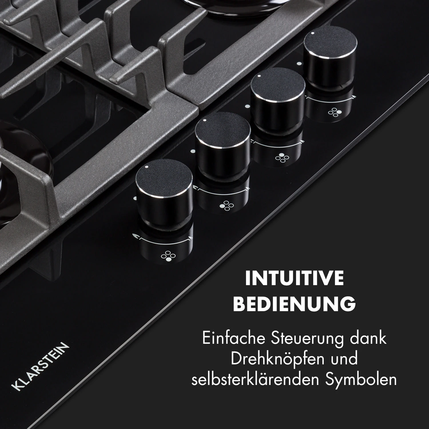 Ignito 4 Zonen Gaskochfeld 4-flammig Sabaf-Brenner Glaskeramik Schwarz 4 Ignito 4 Zonen Gaskochfeld 4-flammig Sabaf-Brenner Glaskeramik Schwarz – Bild 4