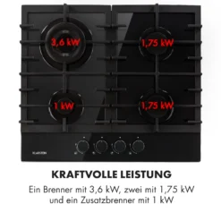 Ignito 4 Zonen Gaskochfeld 4-flammig Sabaf-Brenner Glaskeramik Schwarz 14 Ignito 4 Zonen Gaskochfeld 4-flammig Sabaf-Brenner Glaskeramik Schwarz -Küchenzubehör Verkaufsgeschäft 10033132 de 0006 logo