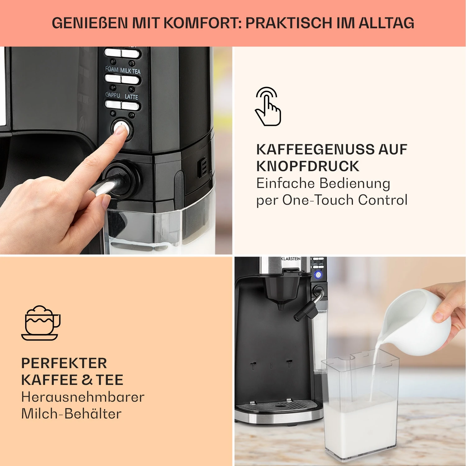 Baristomat 2-in-1-Heißgetränkeautomat Kaffee Tee Milchschaum 3 Baristomat 2-in-1-Heißgetränkeautomat Kaffee Tee Milchschaum – Bild 3