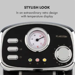 Espressionata Gusto Espressomaschine 1100W 15 Bar Druck Schwarz -Küchenzubehör Verkaufsgeschäft 10033209 yy 0003 logo Klarstein Espressionata Gusto Espressomaschine