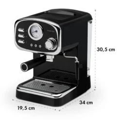 Espressionata Gusto Espressomaschine 1100W 15 Bar Druck Schwarz -Küchenzubehör Verkaufsgeschäft 10033209 yy 0009 logo Klarstein Espressionata Gusto Espressomaschine