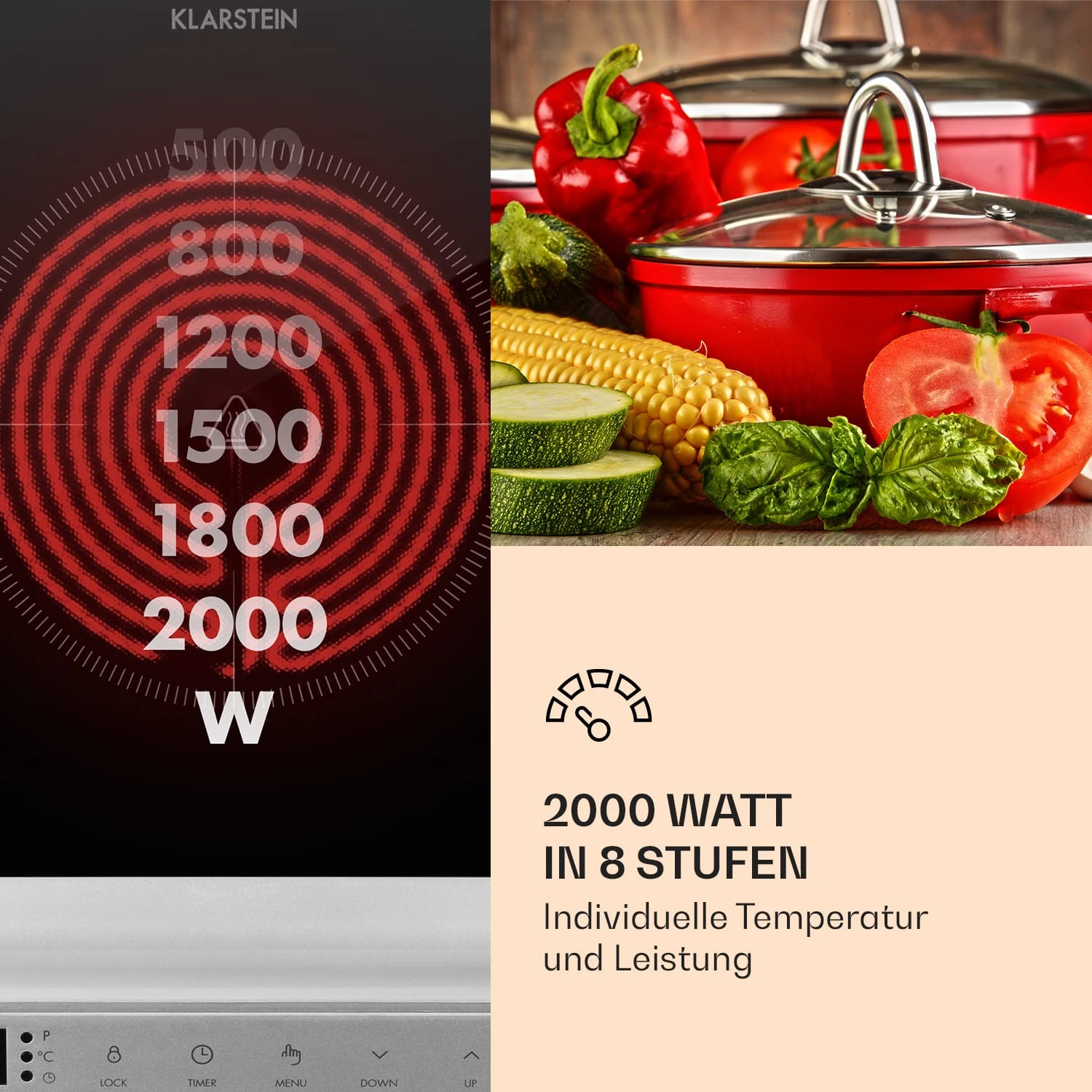 MisterCook Kochplatte Infrarot 2000W 90-650°C Abschalttimer 5 MisterCook Kochplatte Infrarot 2000W 90-650°C Abschalttimer – Bild 5