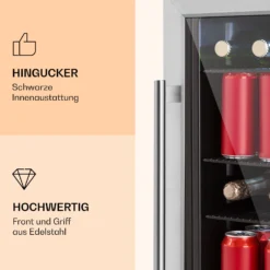 Beersafe 3XL Kühlschrank 98 Liter 4 Böden Panoramaglastür Edelstahl -Küchenzubehör Verkaufsgeschäft 10033347 de 0003 logo