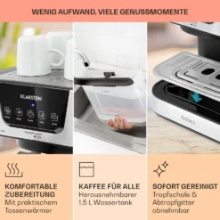 Arabica Espressomaschine 1050W 15 Bar 1,5l Touch-Bedienfeld Edelstahl -Küchenzubehör Verkaufsgeschäft 10033729 de 0006 usp