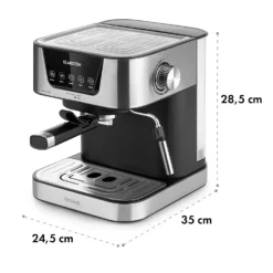 Arabica Espressomaschine 1050W 15 Bar 1,5l Touch-Bedienfeld Edelstahl -Küchenzubehör Verkaufsgeschäft 10033729 yy 0011 dimensions