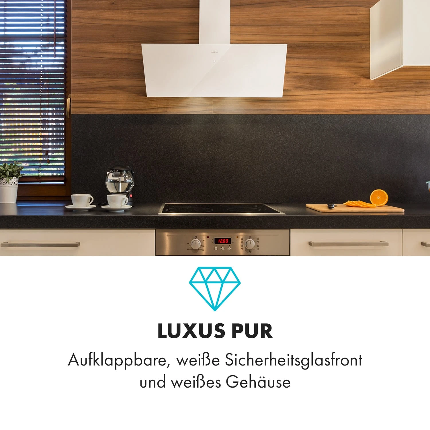 Laurel 90 Dunstabzugshaube 90cm Abluft: 350 M³/h LED Touch Weiß 2 Laurel 90 Dunstabzugshaube 90cm Abluft: 350 M³/h LED Touch Weiß – Bild 2