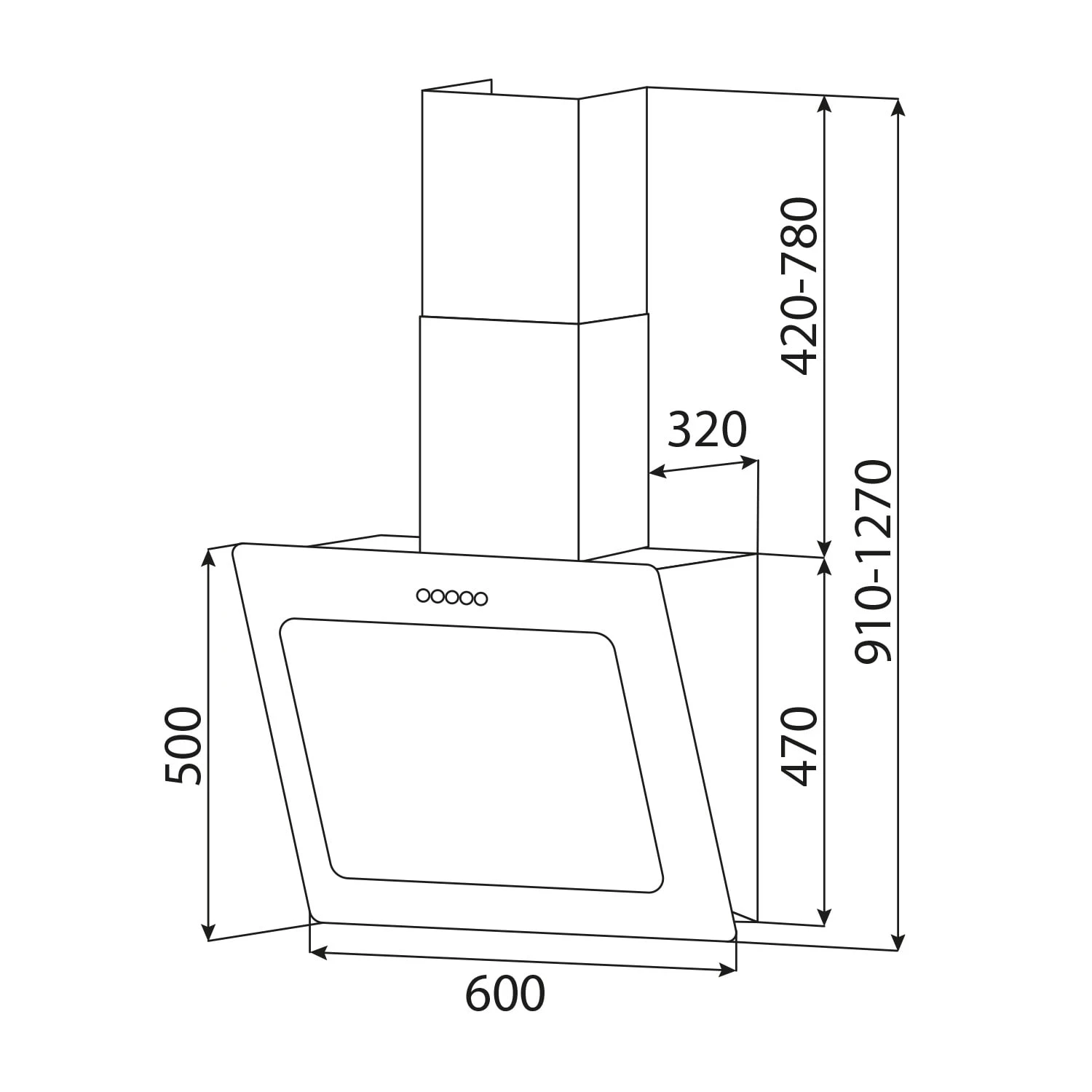 Helena 60 Dunstabzugshaube 595 M³/h LED-Display Schwarz 10 Helena 60 Dunstabzugshaube 595 M³/h LED-Display Schwarz – Bild 10