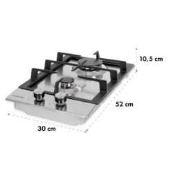 Ignito Domino Gaskochfeld 2-flammig Sabaf-Brenner Edelstahl Silber -Küchenzubehör Verkaufsgeschäft 10034108 yy 0009 logo