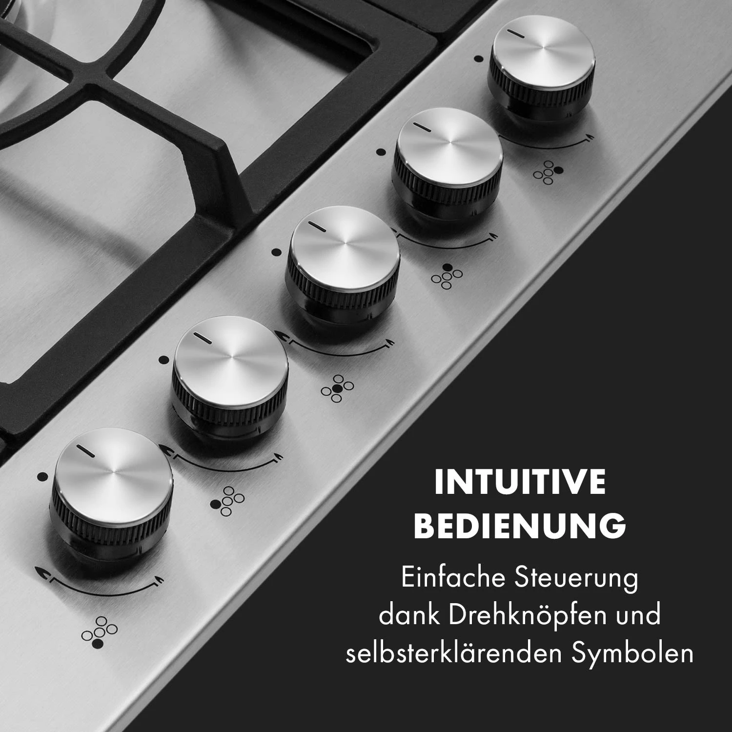 Ignito 5 Zonen Gaskochfeld 5-flammig Sabaf-Brenner Edelstahl Silber 4 Ignito 5 Zonen Gaskochfeld 5-flammig Sabaf-Brenner Edelstahl Silber – Bild 4
