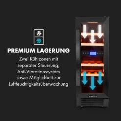 Vinovilla 17 Built-In Duo Weinkühlschrank 53l 17 Fl. 2 Zonen Glastür -Küchenzubehör Verkaufsgeschäft 10034154 de 0006 logo