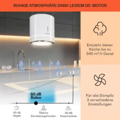 Tron Ambience Inselabzugshaube Ø38cm Umluft 540m³/h LED Weiß -Küchenzubehör Verkaufsgeschäft 10034214 de 0003 usp