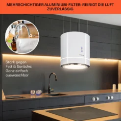 Tron Ambience Inselabzugshaube Ø38cm Umluft 540m³/h LED Weiß -Küchenzubehör Verkaufsgeschäft 10034214 de 0006 usp