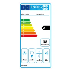 Tron Ambience Inselabzugshaube Ø38cm Umluft 540m³/h LED Weiß -Küchenzubehör Verkaufsgeschäft 10034214 energy label